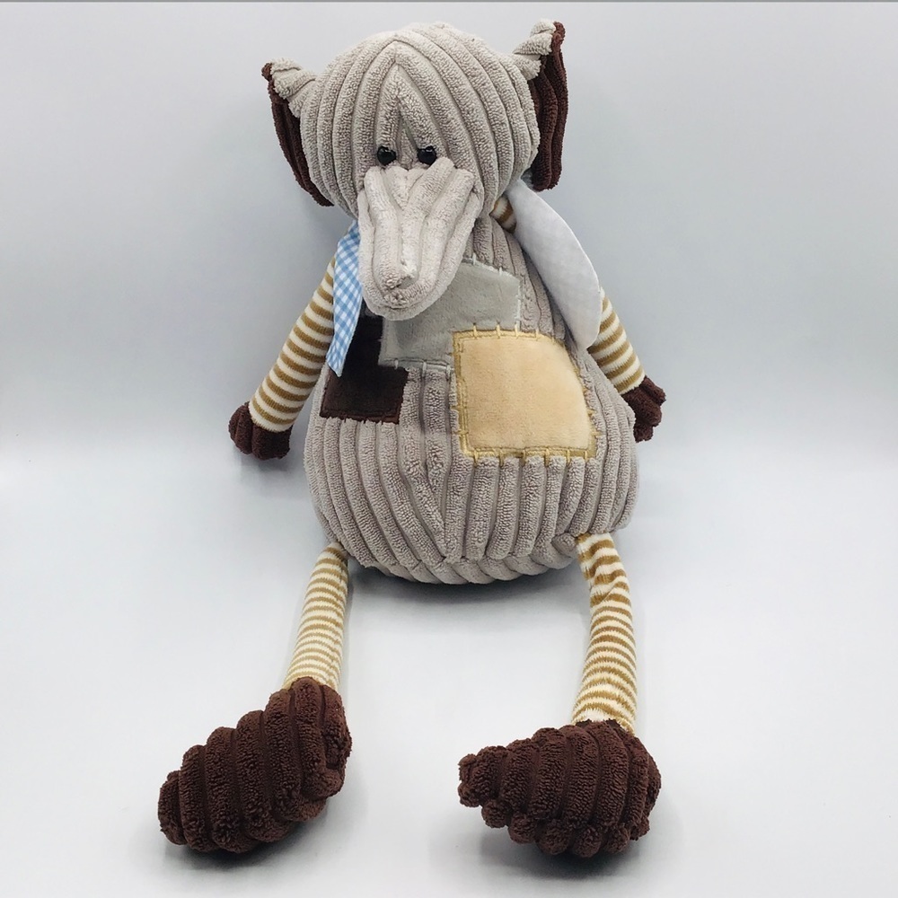 ARGENTO Microwavable Elephant Hot Heat Pack Kids Gray Patchwork Plush
